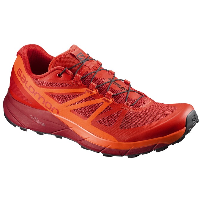 SALOMON UK SENSE RIDE - Mens Trail Running Shoes Dark Red/Orange,YBDF23740